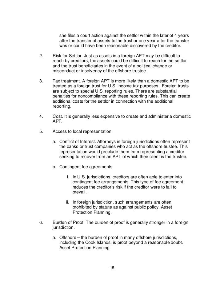 Asset Protection Trusts and Agreements